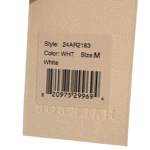 Hale Bob White Puff Sleeve Smocked Peplum Blouse - Picture 5 of 5